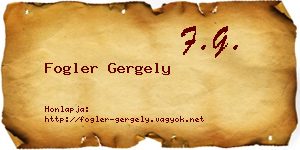 Fogler Gergely névjegykártya