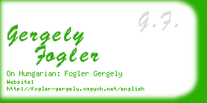 gergely fogler business card